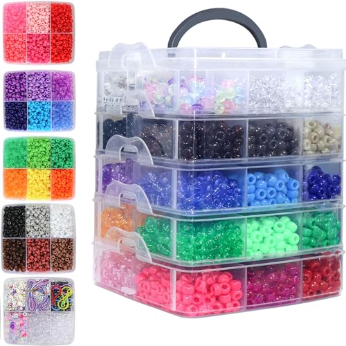 LIS HEGENSA Pony Beads Bulk for DIY Jewelry & Crafts