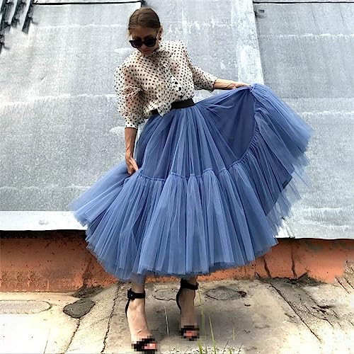 Long Tulle Skirts for Women Black Gothic Pleated Skirt2