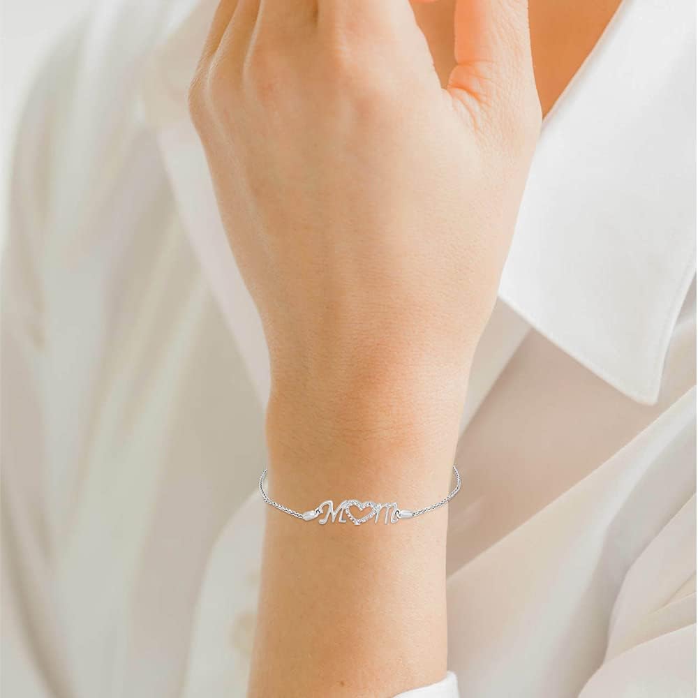 Araiya 925 Sterling Silver 1/10 Carat Diamond Bolo Bracelet for Women image 4