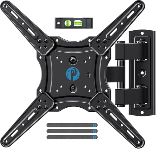 Pipishell Full Motion TV Wall Mount for 26-65 inch Flat or Curved TVs up to 77 lbs, TV Bracket Wall Mount with Articulating Arms, Extension, Tilt, Swivel, Leveling, Max VESA 400x400mm, PIMF7
