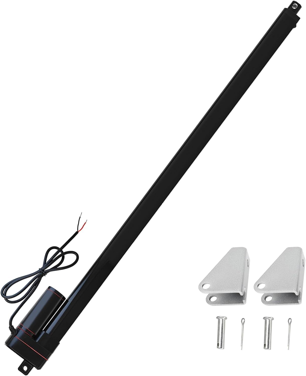 Course linéaire - 800 mm - 400 N - Étanche - IP65 - 12 V - Moteur linéaire 34 mm/s - Avec étriers de montage pour porte Lift Coop, armoire, ouvre-fenêtre, ouvre-porte, domotique