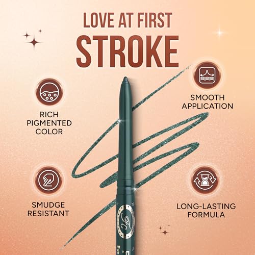 Image of FASHION COLOUR Intense Revolving Kajal | High Impact Intense Color In 1 Stroke | 12HR Long Stay | Matte & Mettalic Finish | Soft Texture | Waterproof & Smudgeproof | (Green)