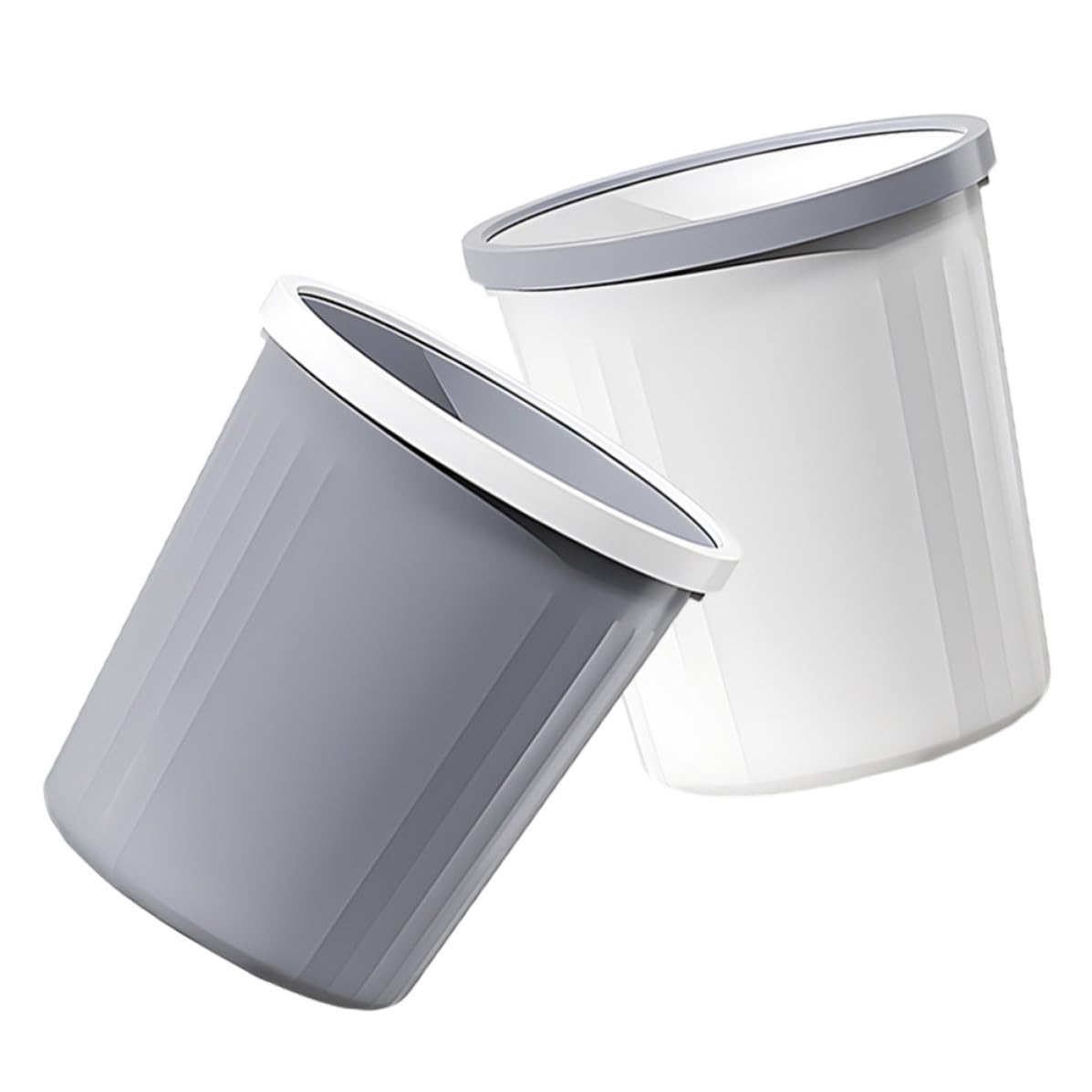 2pcs Plastic Garbage Can for Kitchen and Office, 8l Capacity Waste Bin with Simple Look Design for Daily Waste Disposal, Sturdy Pp Material Trash Container