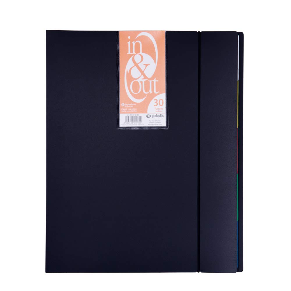 Grafoplás 39403010 - Folder, 30 Sleeves, in & Out System, A4, Black, Units Contained: 1