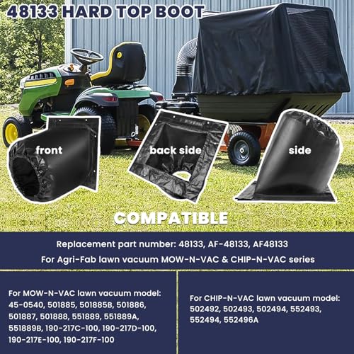 sevencow for Agri-Fab 48133 Hard Top Boot Fit Mow-N-Vac Chip-N-Vac Lawn Vacuum Hard Top Replacement Part
