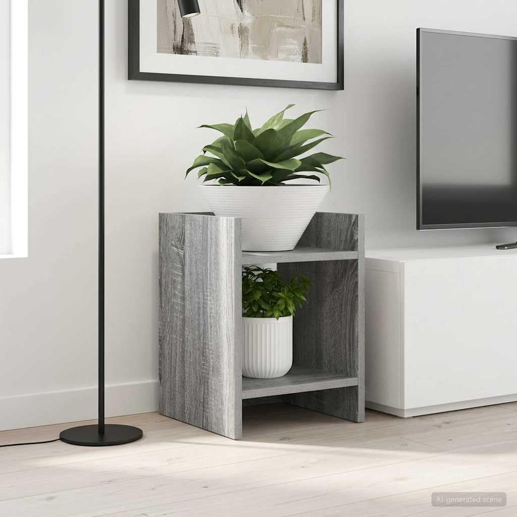 Support pour plantes et étagère à fleurs en bois gris meuble gain de place balcon et salon