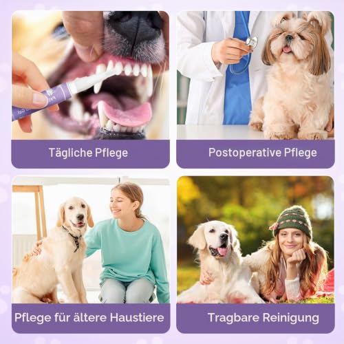 nailpretty 3 Stücke Zahnreinigung Hund Stift, Pet Oral Repair Gel Stift für Hunde, Reinigungsstift für Haustier Zahnbürsten, Verbesserung von Mundgeruch,Bekämpfung von Zahnstein
