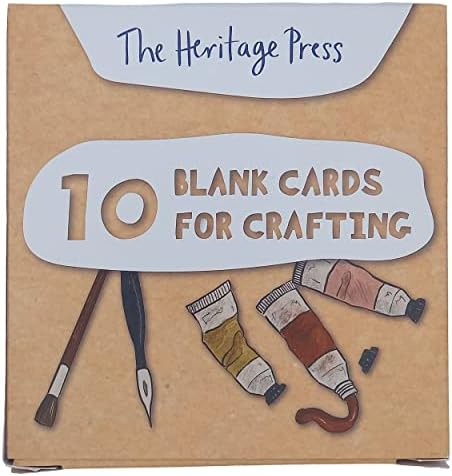 The Heritage Press Set of 10 Blank Paper Cards 125x125 with Envelopes for Card Making Kraft Brown - Eco-Friendly - Made in UK - Pack of 10