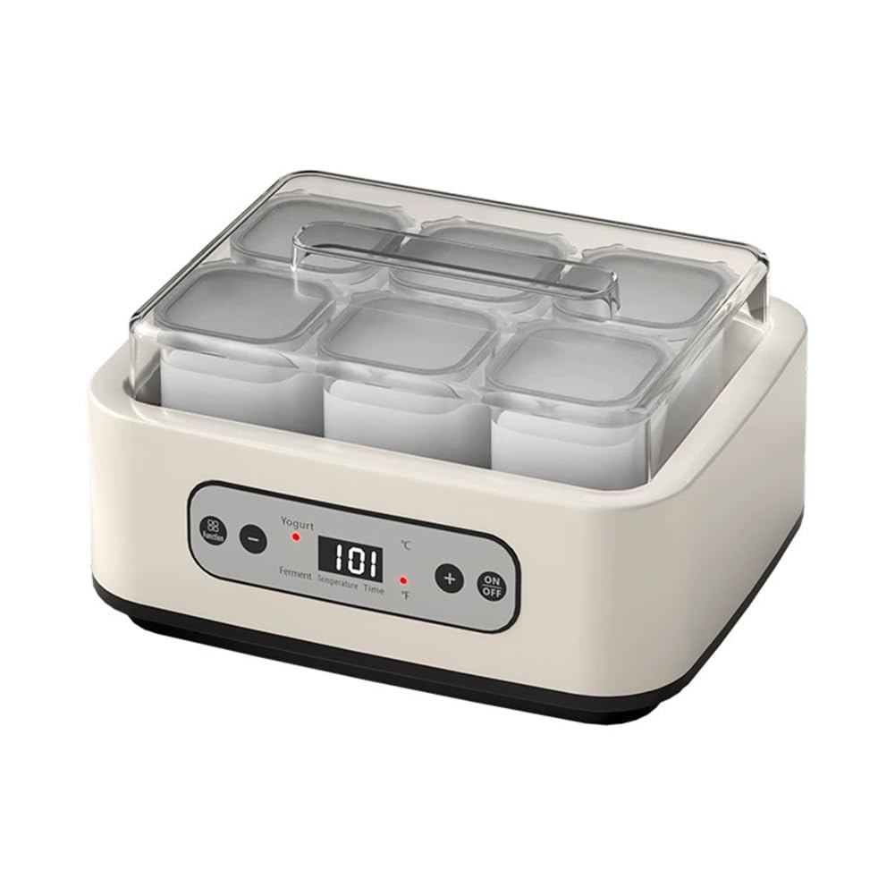 Yogurtera Automática con Control de Tiempo y Temperatura Ajustables, Miniyogurtera Eléctrica para Fermentar Vino de Arroz Natto.