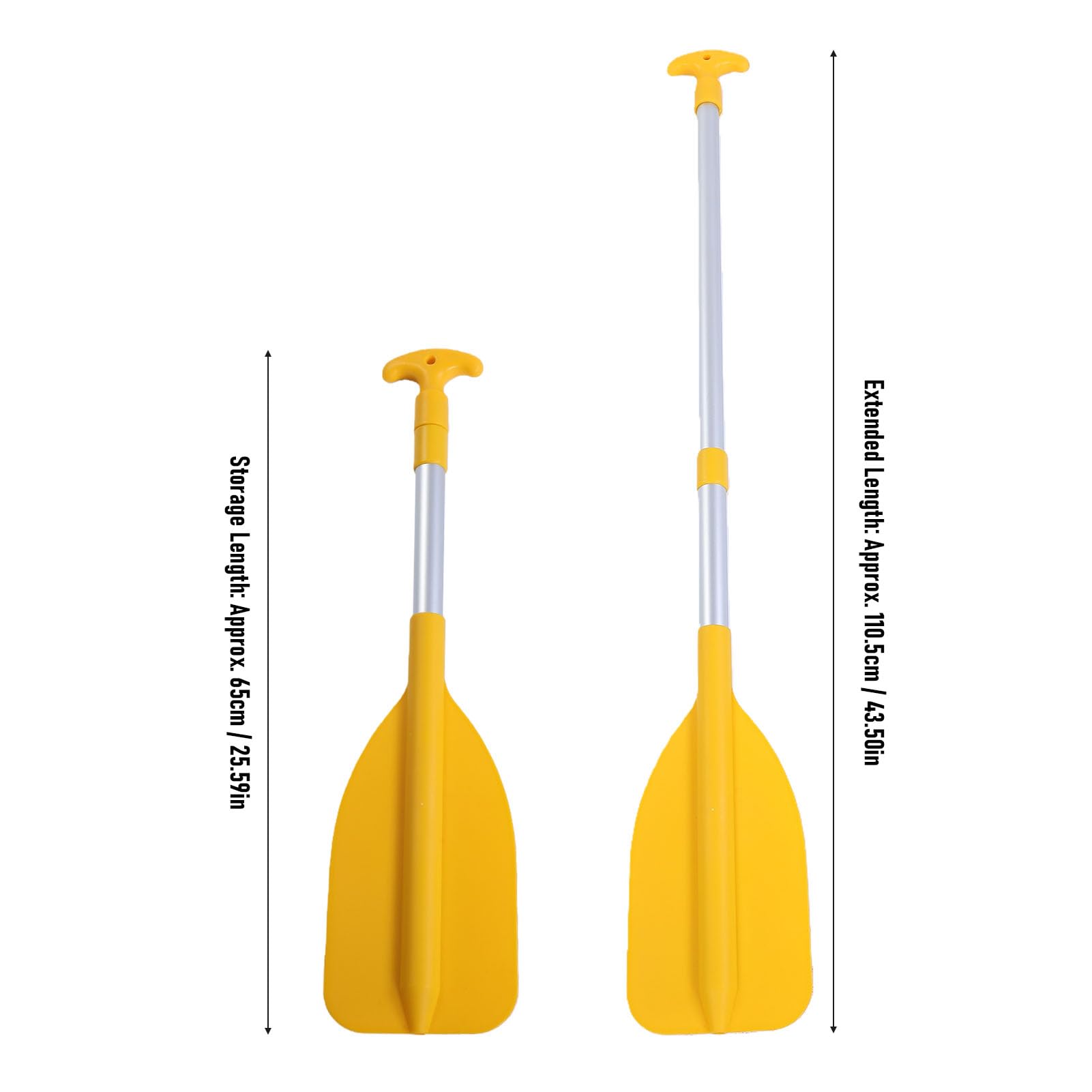 SUNGOOYUE Wiosło do łodzi, Wiosło do Kajaka z Rozpylaczem Wody, Kajaka z Teleskopowym Aluminiowym Trzonkiem, 65 Cm 110,5 Cm, Wyprofilowany Uchwyt Zabawy w Wodzie d