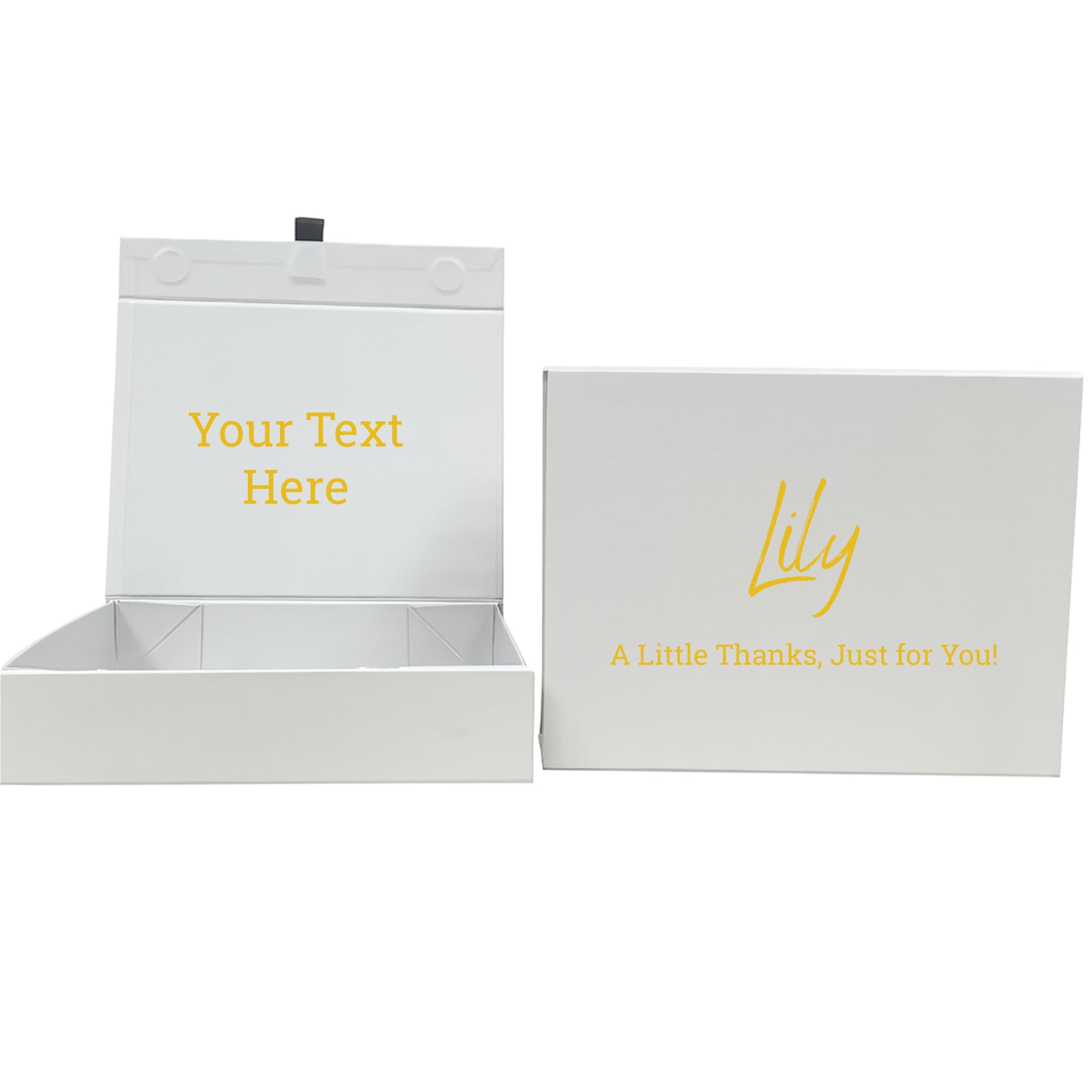 COOKIES AND KOALAS Personalised Foil Gift Box – Luxury Grey Magnetic Box – Medium 170×220×50 mm – Custom Gold or Silver Foil Text – Reusable for Birthdays, Anniversaries, Congratulations & Graduations