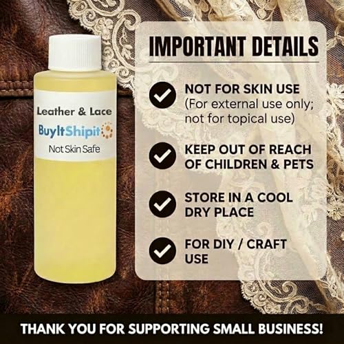 Image of Leather and Lace Fragrance from Our Leather Collection - Perfect for Adding Aroma to Freshies, Candles, and Diffusers - 8 Ounce
