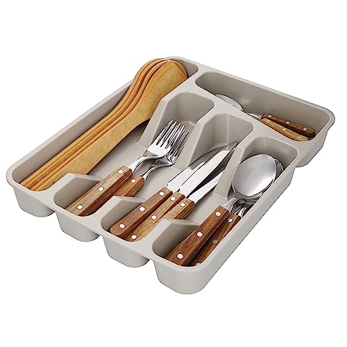 KitchenCraft Natural Elements Recycled Plastic Cutlery Tray, Cream - Image 3