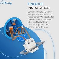 Shelly 1 Gen4 - WLAN Smart Relais Schalter, Potentialfreier Kontakt, 1 Kanal, 16A, Lichtschalter, Garagentoröffner, Smart Home, Zeitschaltuhr, Alexa & Google, Matter, Zigbee, Kein Hub Erforderlich – Ansicht 4