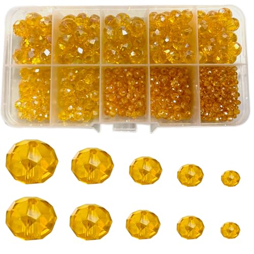 Gocelyn Crystal Glass Faceted Beads of AB Color (Orange)