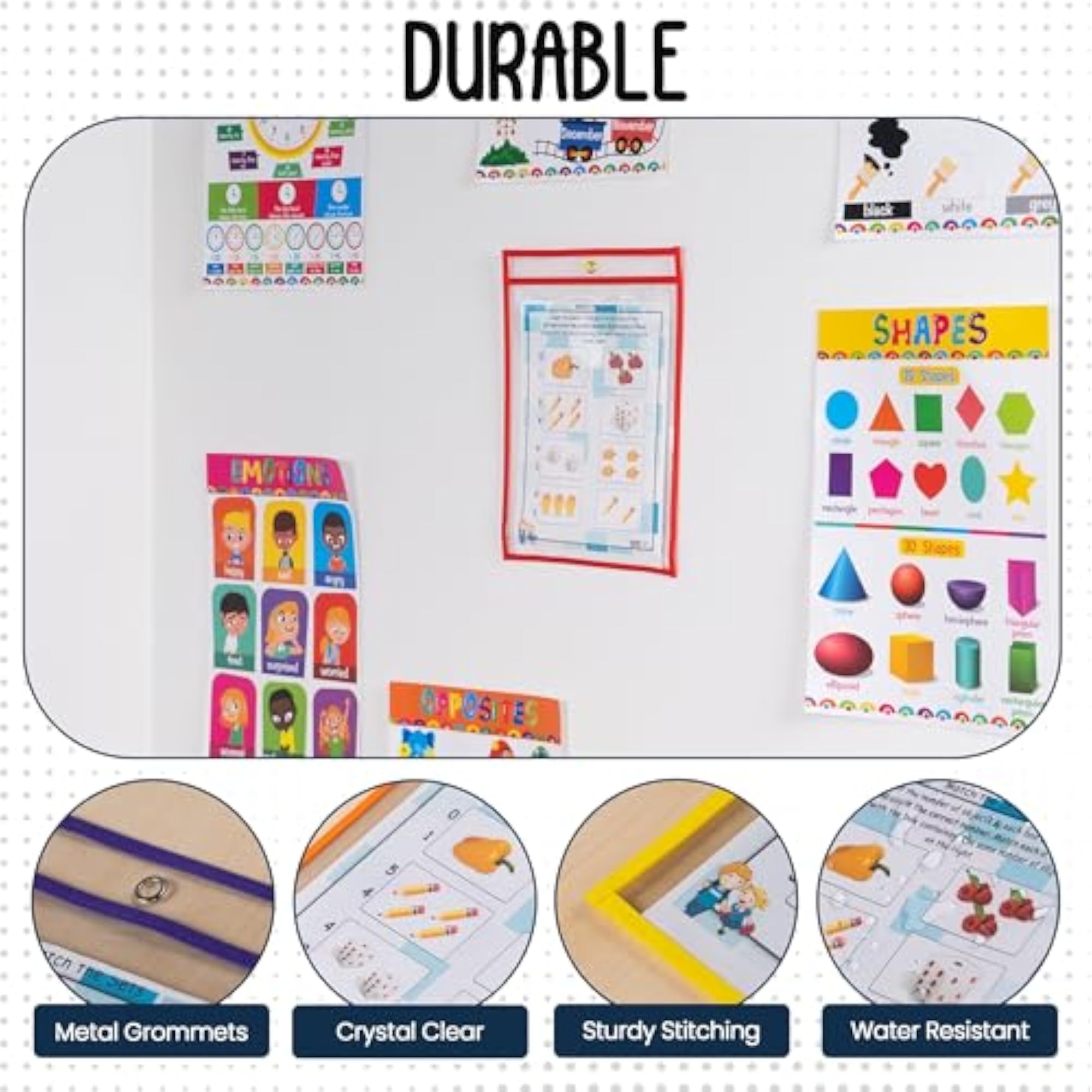 6 Pack Dry Erase Pockets