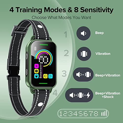 Dog Bark Collar, Dinjoo Bark Collar For Large Medium Small Dogs,Smart Bark Collar,Rechargeable Anti Barking Training Collar With 8 Adjustable Sensitivity,Bark Shock Collar With Beep Vibration Shock #TOP7