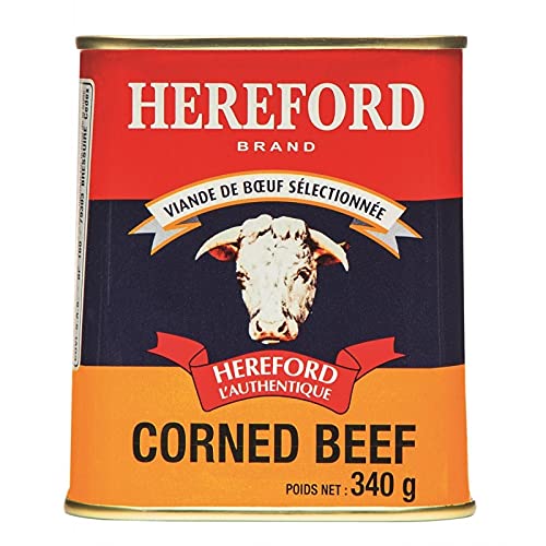 Délice de la Marque HEREFORD - Corned beef 340g - Savoureux et Traditionnel - Pâté de Boeuf en Conserve - Epicerie Délicieuse Et Pratique - Le Lot De 3