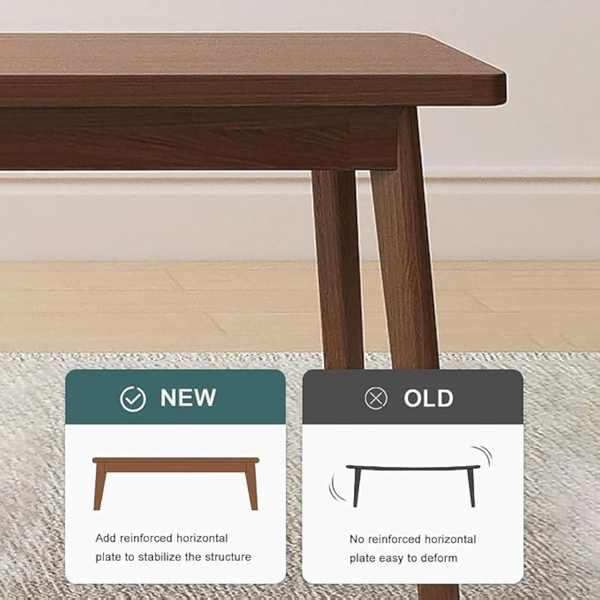 Premium 120-cm Solid Wood Dining Bench for Indoor & Outdoor Use