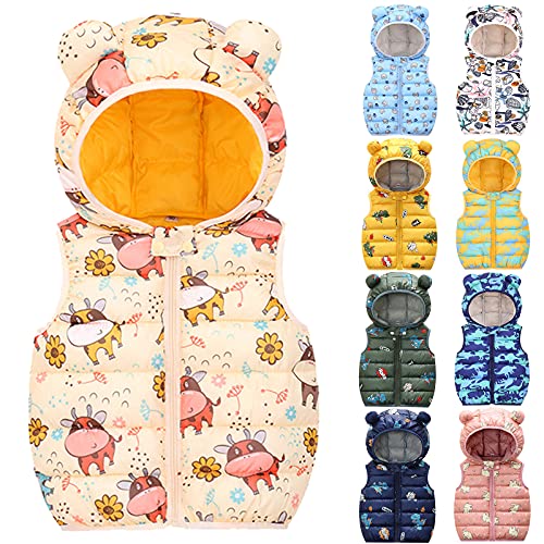 sfdgfhyf Toddler Boys Girls Hooded Puffer Vest Padded Warm Winter Jacket Sleeveless Bear Ears Zipper Down4