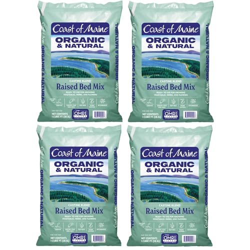 Coast of Maine Castine Blend Organic and Natural Raised Bed Mix, 1 cu ft (Pack of 4), RTU for...