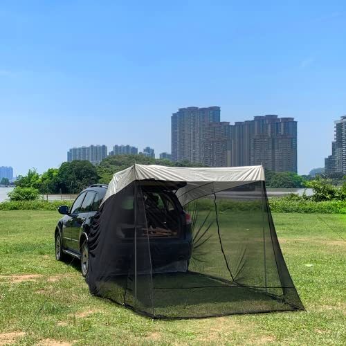 Travel Bird Car Awning Sun Shelter Tents Camping Truck Canopy, Portable Suv Tent Rooftop With Mosquito Net, Universal Tailgate Tent Outdoor For Mpv, Trucks, Hatchbacks And Cars 118”X78.74”X78.74” #TOP5