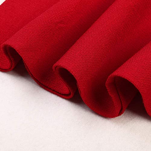 Mesinsefra Little Girl's High Waist Knitted Casual Uniform Skirt Red Tag 120Cm-47(3-4Y) #TOP3