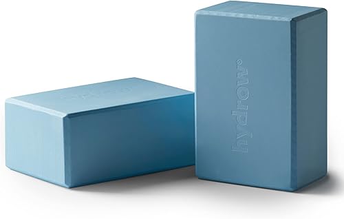 Hydrow Bloques de yoga  Espuma EVA ligera y de apoyo para yoga, pilates, meditación, 9 x 6 x 4 pulgadas, azul