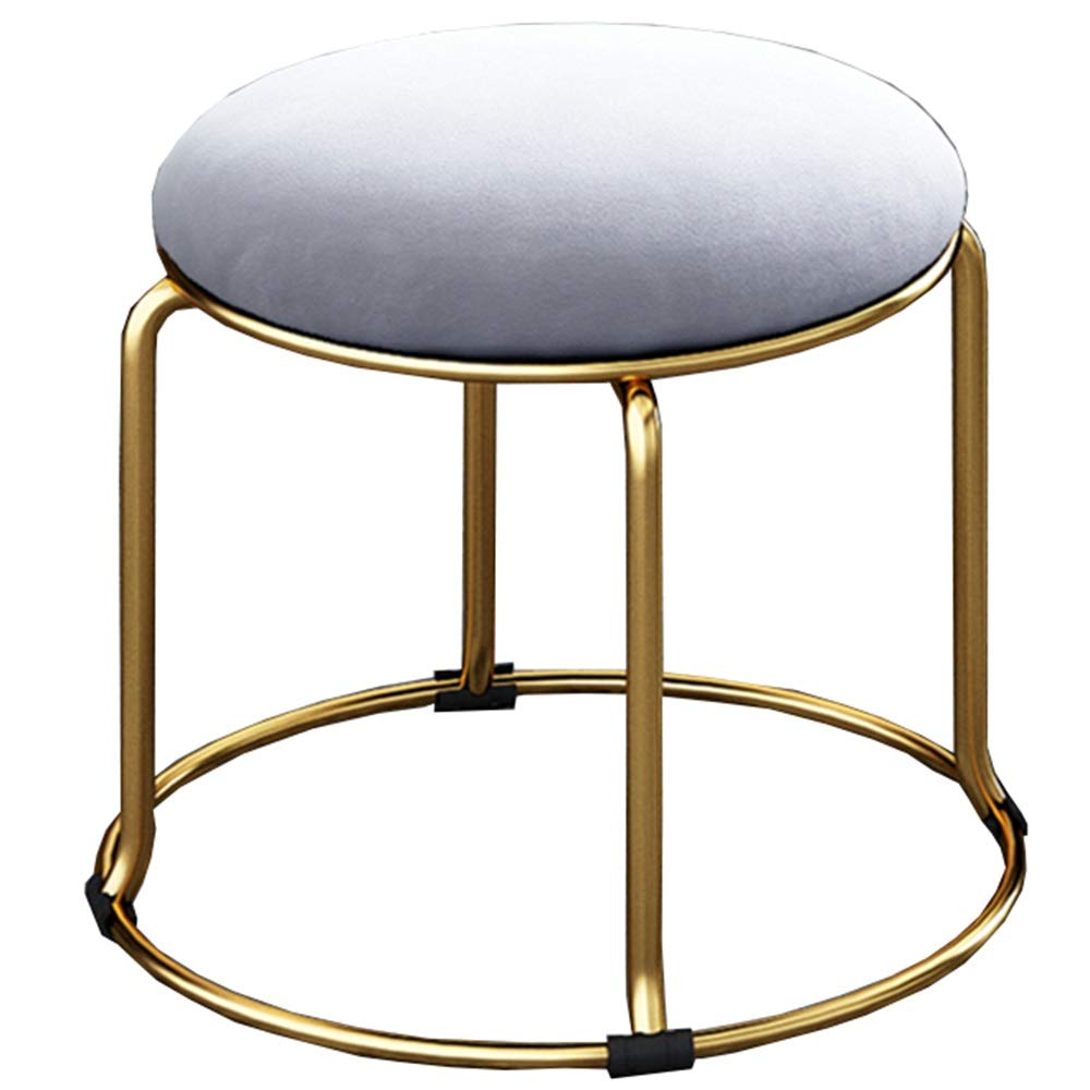 Repose-Pieds en Velours Gris 29x29x33cm | Tabouret Bas Moderne