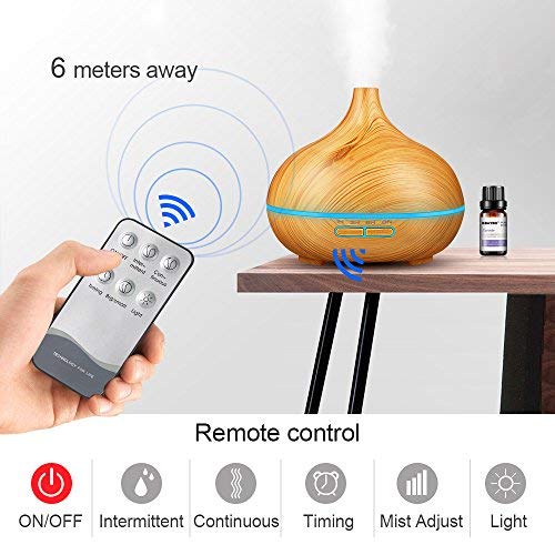 Umidificador De Ar 300ml Aroma grão de madeira com luzes LED Difusor do Óleo Essencial de Aromaterap