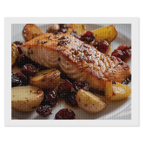 Kit peinture diamant débutants saumon loisirs créatifs toile pierres résine
