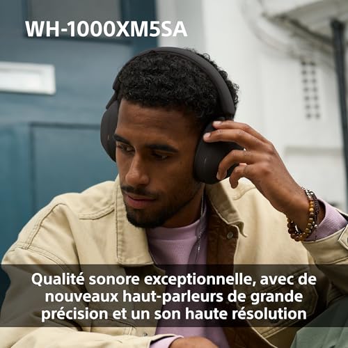 Sony WH 1000XM5SA Casque sans Fil à réduction de Bruit Premium 30h d'autonomie Bluetooth Étui Souple Inclus iOS et Android avec Micro intégré - vue 5