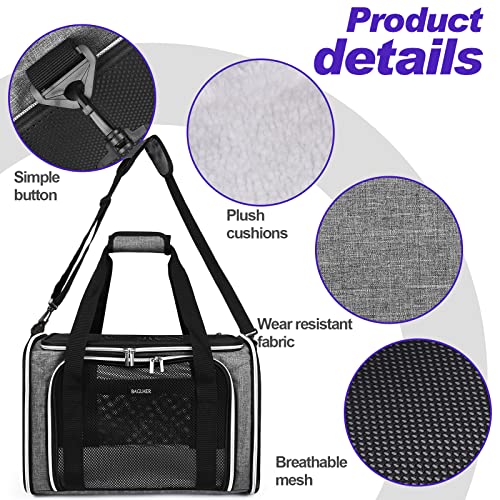 Baglher Pet Travel Carrier, Cat Carriers Dog Carrier For Small Medium Cats Dogs Puppies, Airline Approved Small Dog Carrier Soft Sided, Collapsible Puppy Carrier. Grey #TOP3