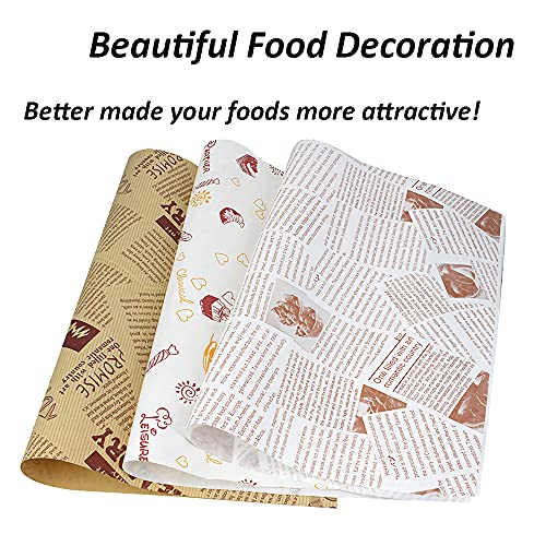 Butterbrotpapier Aieraczy 26 x 36 cm Wachspapier für Lebensmittel, 100 Blatt