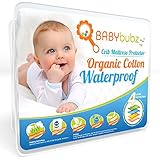 Crib Mattress Protector Pad - Waterproof Baby Nursery Bedding Cover - Soft Organic Cotton Fitted Bed Saver, Breathable Sheets, Hypoallergenic, Non-Toxic & Washable