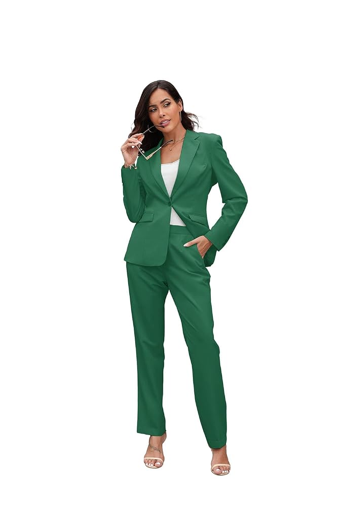 Damen Hosenanzug 2-teilig – Eleganter Blazer Mit Hose, Slimfit, Aus Polyester, Für Business & Freizeit