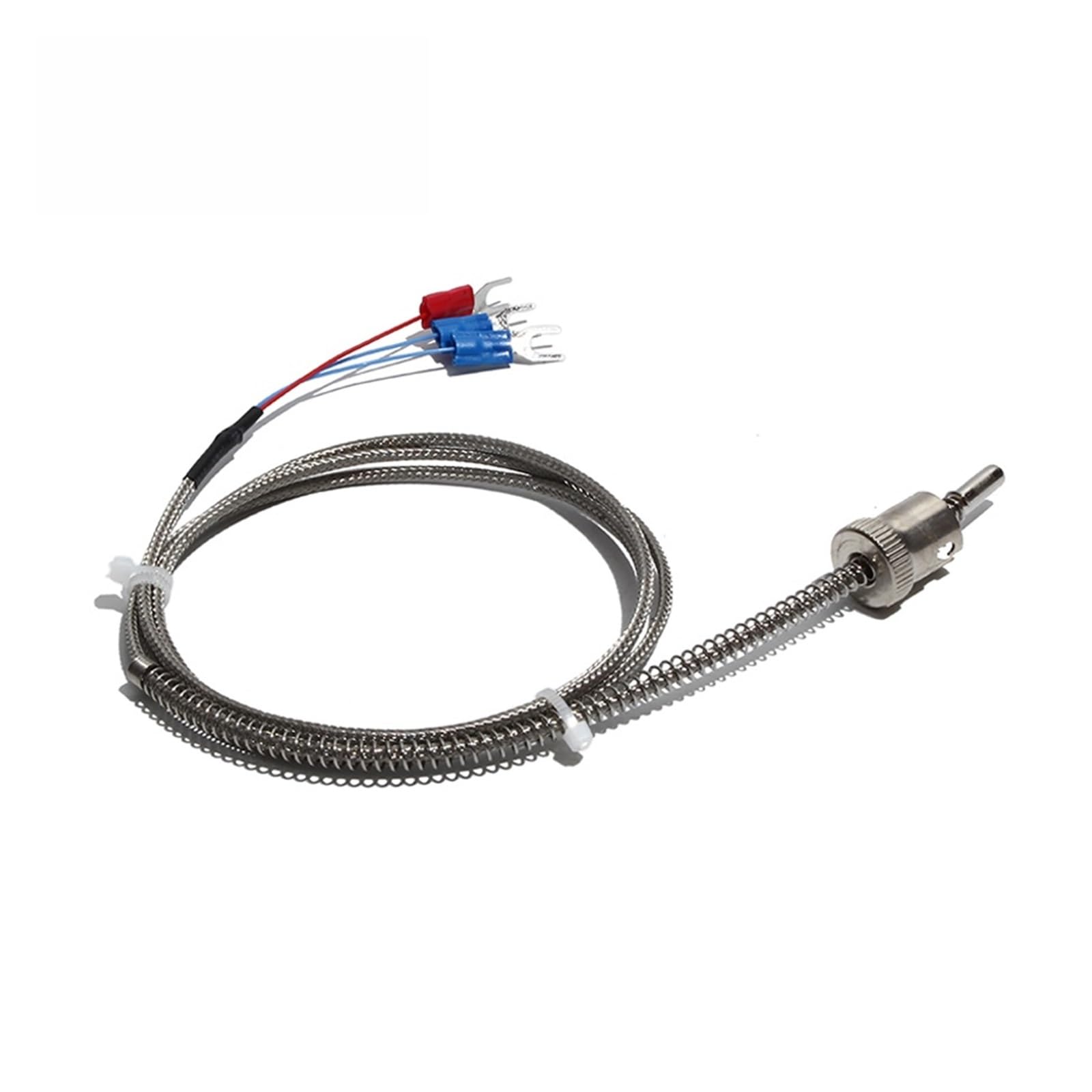 Resorte de compresión ajustable con clip PT100 con cabeza roscada fija, cable blindado de metal de 3/4/5 m(Lead L 5m)