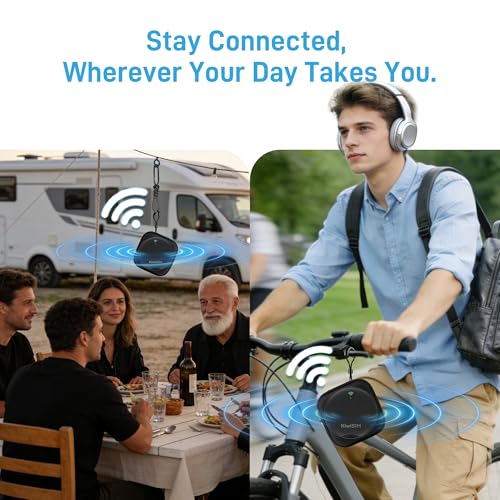 Image of KiwiSIM 4G LTE Mobile Hotspot, Portable WiFi 6 Device 1GB Data 30 Days | Compatible with AT&T, T-Mobile, Verizon, No Contract, Pay as You Go, UFO Shape Design, Black