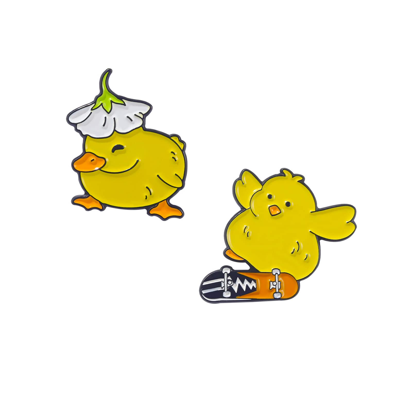 LUKGELYAM Bonito broche de lapela de desenho animado broche de lapela crachá para mochila jaquetas pinos de tigre engraçados para presente DIY acessório roupas sacos decoração de chapéu - 2 broches de pato amarelo fofos