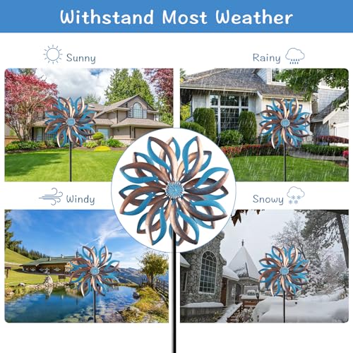 Jusimux 24001 Metal Wind Spinners Outdoor,Vintage Kinetic Wind Spinner Garden Pinwheels thumb #7
