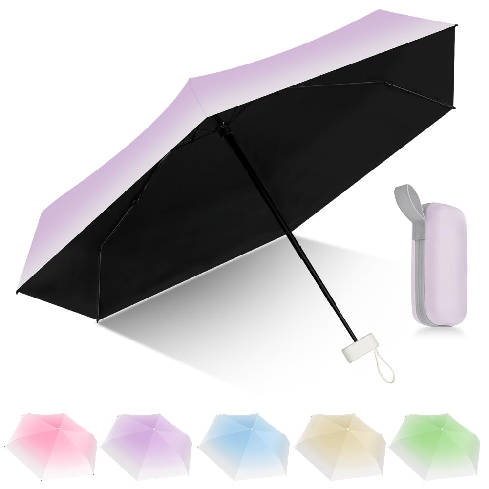 Aolso Mini Ombrello, Ombrello pioggia pieghevole da Viaggio, Ombrelli da Tasca, Ombrelli Ultraleggero Portatile, UPF>50+ Ombrellino da Sole/Pioggia