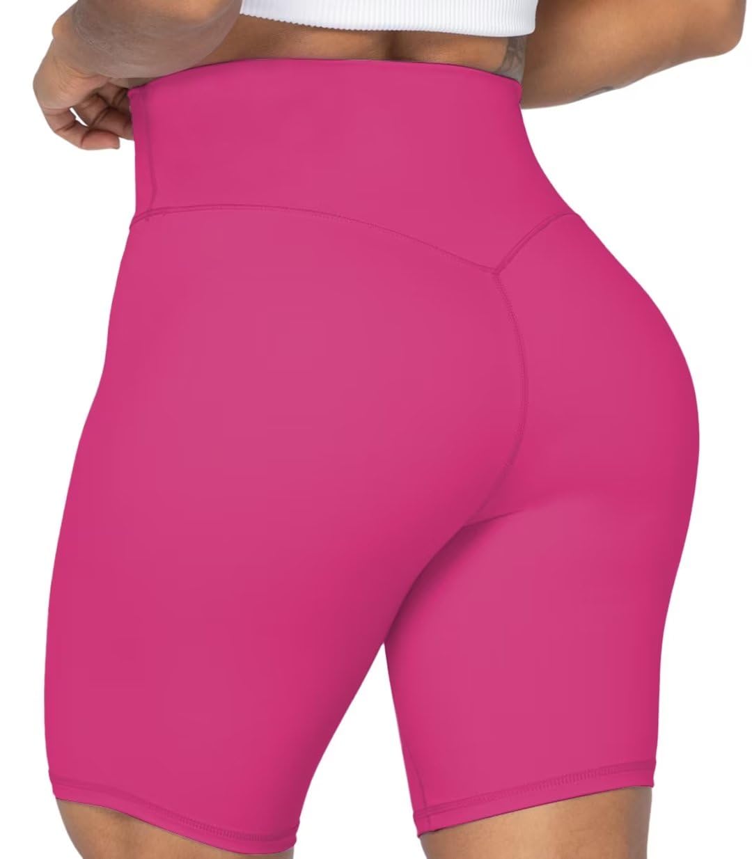 Sunzel Women's No Front Seam High Waisted Biker Shorts for Yoga Workout
