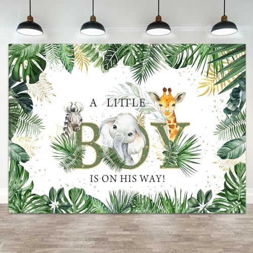 Toile de fond animaux de la jungle pour fêter l'arrivée de votre garçon