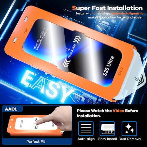 AACL 3-Pack for Samsung Galaxy S25 Ultra Screen Protector Tempered Glass — view 3