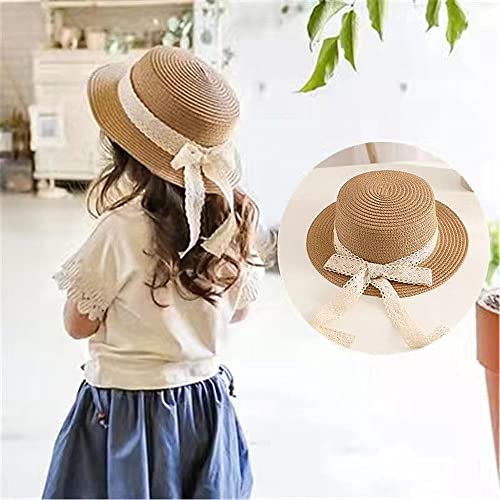 Little Girl Kids Breathable Summer Straw Hat Foldable UV Protection Bowknot Wide Brim Floppy Beach Sun Visor Hats3