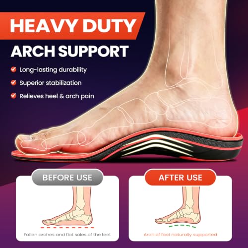 Image of PCSsole Plantar Fasciitis Insoles, Heavy Duty High Arch Support Inserts