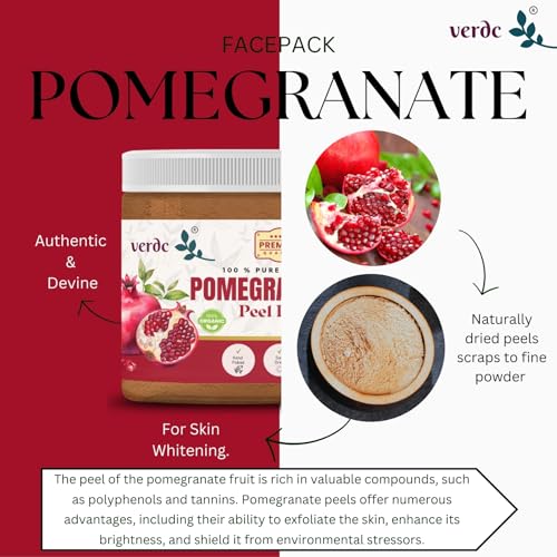 Image of 100% Pure & Natural Pomegranate Peel Powder for Face / Anar peel - Facepack for Scars, Acne, Wrinkles - All Skin Types - (100 GM)
