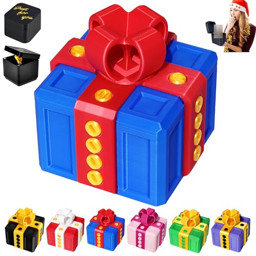 Nervige Geschenkbox 8 cm Prank Box mit Schrauben 3D Surprise Geschenkbox Enthält Eine 3 cm Finger Schachtel Finger in Der Box (Blau)