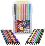 Sargent Art (SARAD) Sargent Art 22-1494 24 Bullet Fine Line Markers, Case, Detail Coloring