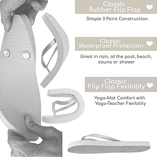 TravelNut 4 Sets Waterproof Rubber Flip-Flop Sandals for Women Comfortable Lightweight Summer Pool Beach Shower Shoes Multicoloured Size: 5 | Image 2